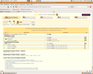 result of translation request, querying for "eiche"