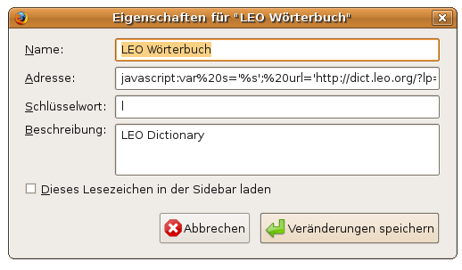 firefox bookmark properties