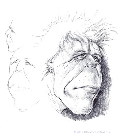 Sketches of Michael Rhein, singer of In Extremo