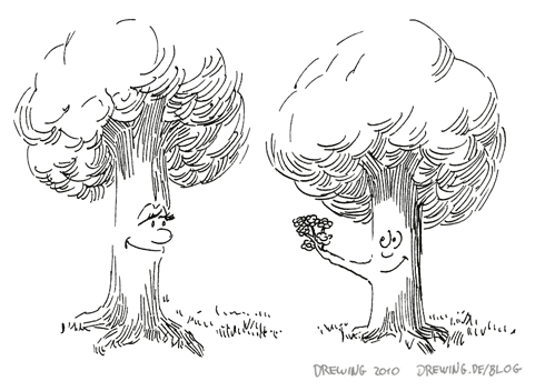 nightlysketch181 Valentrees Day, (c) 2010 Ingmar Drewing