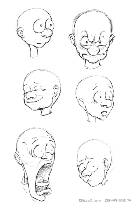 nightlysketch236 Facial Expressions, (c) 2010 Ingmar Drewing