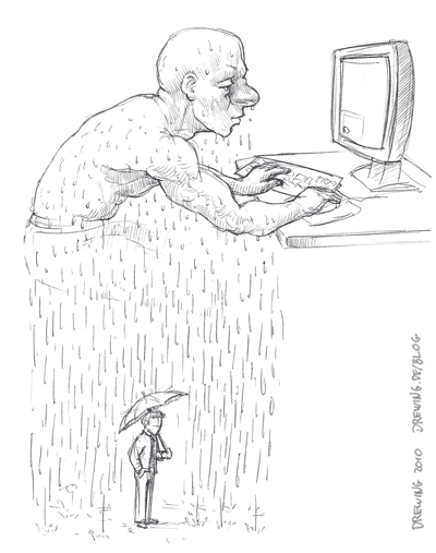 nightlysketch253 Rain, (c) 2010 Ingmar Drewing