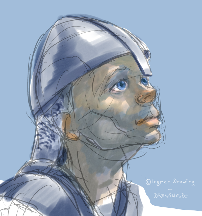 sketch knight using digital water color in painter 12